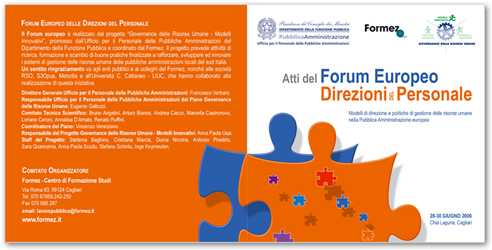 Copertina del CD-ROM: Atti del Forum Europeo delle Direzioni del Personale